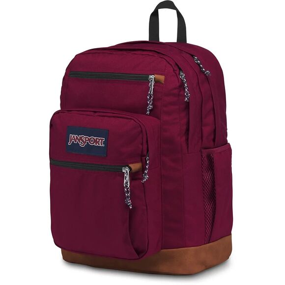 Jansport Cool Student Backpack Laptop Pocket Synthetic Leather Base Russet Red - Picture 3 of 8
